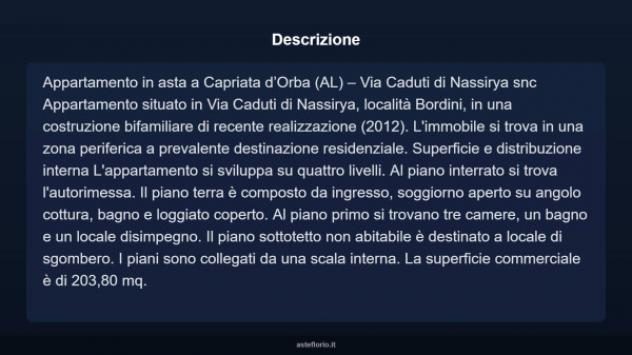 Immobile in asta di 203 m² con più di 5 locali e box auto in vendita a Capriata d'Orba - Foto 13