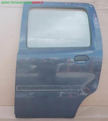 PORTA POST.S. BLU SCURO MET. C/ALZ. E SERR. ex 03860 Carrozzeria Lamierati esterni Porte Porta post. sx. OPEL - AGILA A - 01-05-2000 - 01-02-2008