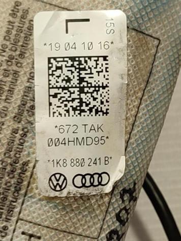 AIRBAG SEDILE SINISTRO VOLKSWAGEN Scirocco Serie (137) 1K8880241B (0814) - Foto 2