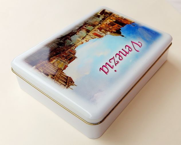 Scatola di Latta Venezia Canal Grande Pasticceria Veneta anni '80 perfetta - Foto 5