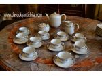 Servizio da caffè Ginori anni 20/50 decori a nastro con rose