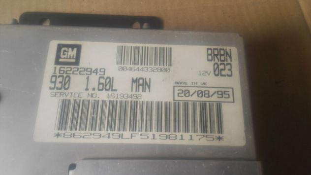 Centralina Motore GM 16222949 / 930160LMAN Alfa Romeo 146 - Foto 3