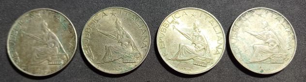 500 Lire Argento Centenario Unita' D'Italia 1861-1961, N. 4 MONETE. - Foto 2