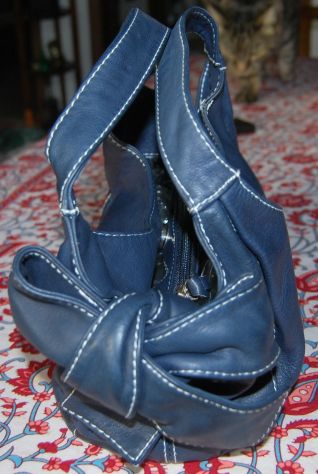 borsa donna blu maxima pelle - Foto 2