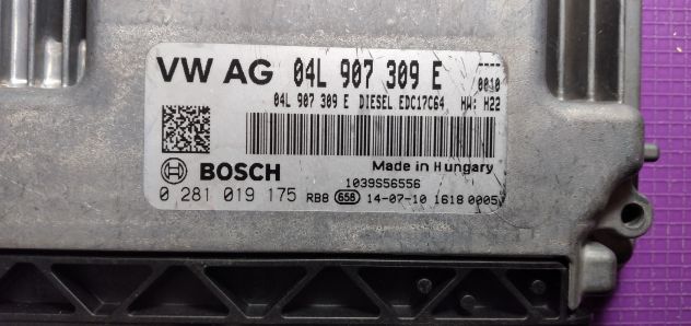 ECU VW GOLF 1.6 TDI BOSCH 0281019175 04L907309E EDC17C64 - Foto 5