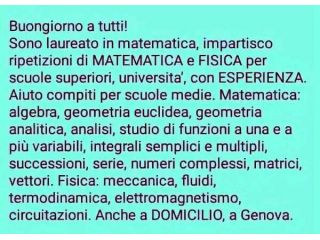 Lezioni Ripetizioni Matematica Fisica a Genova
