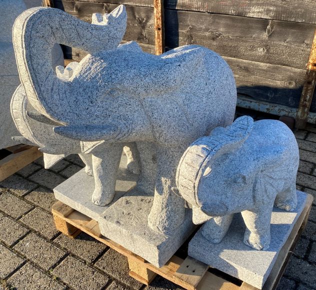 Elefante in pietra granito - Foto 7