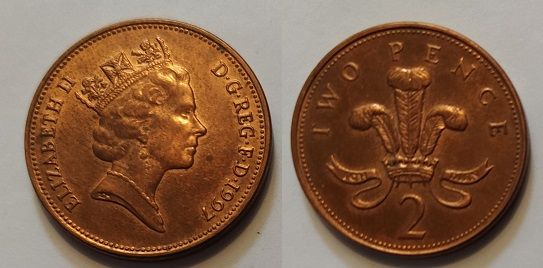 R63- REGNO UNITO - MONETE RARE CON DIFETTO DI CONIO.