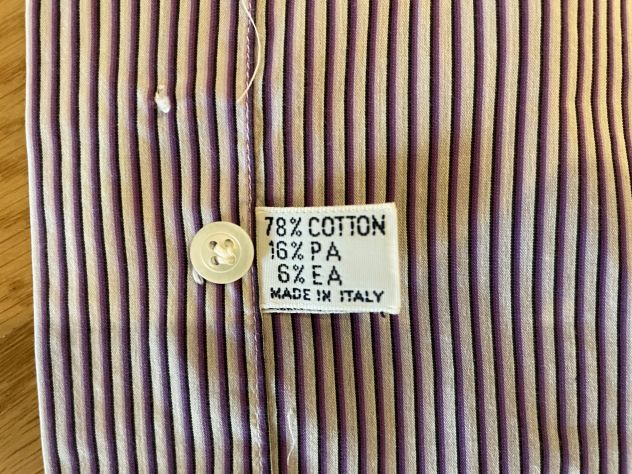 Camicia a righe Barba Napoli cucina a mano, 39 15-1/2 viola - Foto 3