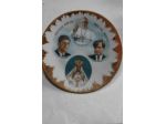 Piatto commemorativo anni 60 in ceramica filettata in oro zecchino - vintage