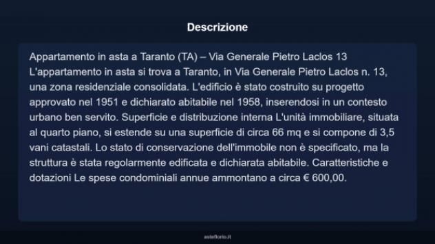 Immobile in asta di 66 m² in vendita a Taranto - Foto 3