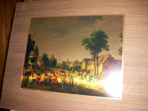 Quadro su foglio di rame Festa in un villaggio