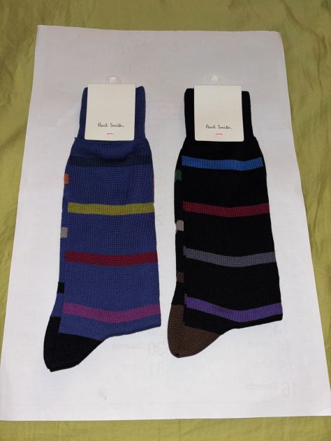 2CALZE NUOVE CON CARTELLINO IN COTONE FIRMATE ORIGINALI”PAUL SMITH”MADE IN ITALY - Foto 2