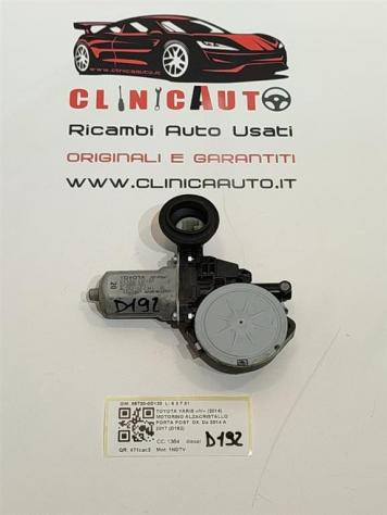 MOTORINO ALZAVETRO POSTERIORE DESTRA TOYOTA Yaris Serie 85720-0D120 1NDTV (1416)