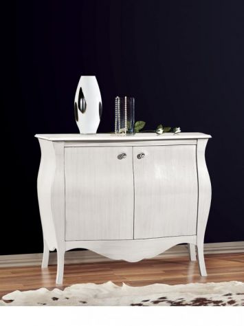 Credenza bianca 2 porte sagomata stile moderno laccato cod 7917