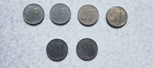 Monete 100 lire 1956 1963 1978 1979 1983 Minerva