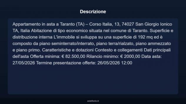 Immobile in asta di 192 m² in vendita a Taranto - Foto 8