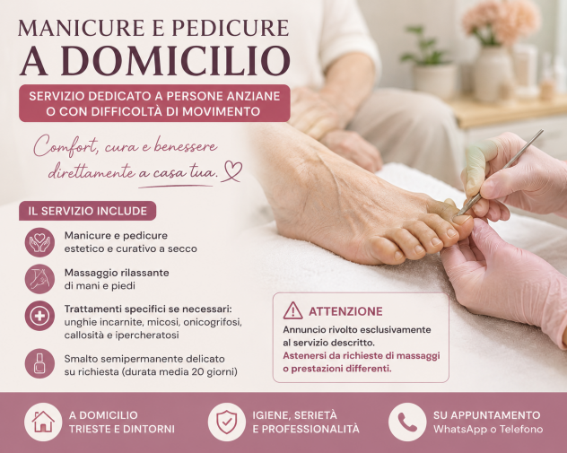 Manicure e Pedicure Estetico Curativo a domicilio Tel:3275718725