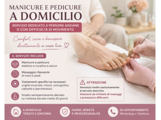 Massaggi - benessere Trieste - Manicure e Pedicure Estetico Curativo a domicilio Tel:3275718725