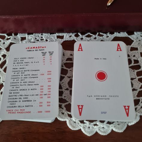 Cofanetto vintage  n°3 mazzi carte Burraco Modiano  Trieste  mai usate - Foto 2