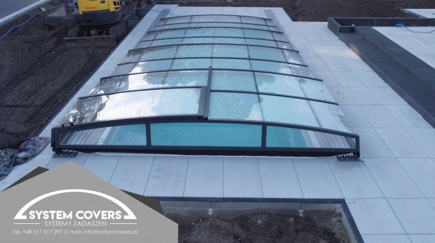 Tettoie e Coperture per Piscine, Copertura telescopica per Piscina 4,2x8,5x0,6m