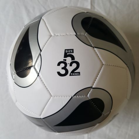Pallone In Cuoio Mikado - Argento - Nuovo - Size 5 - TRACCIATA!! - Foto 2