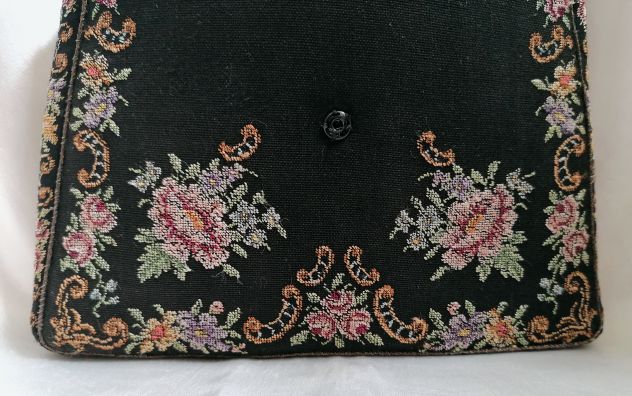 AUTENTICA BORSETTA DA SERA A PICCOLO PUNTO ORIGINALE VINTAGE 1950 CIRCA. - Foto 6