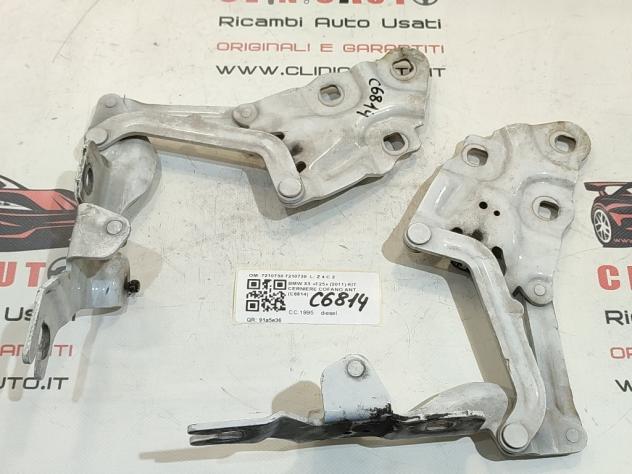 CERNIERE COFANO ANTERIORE DX E SX BMW X3 2° Serie 7210730 7210729 (10) - Foto 2