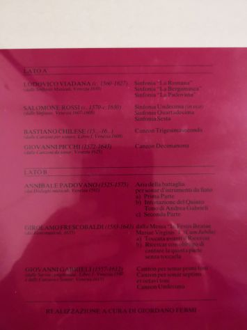 Disco Vinile Lp 33 giri "Musiche strumentali del '500 e '600" originale del 1984 - Foto 4