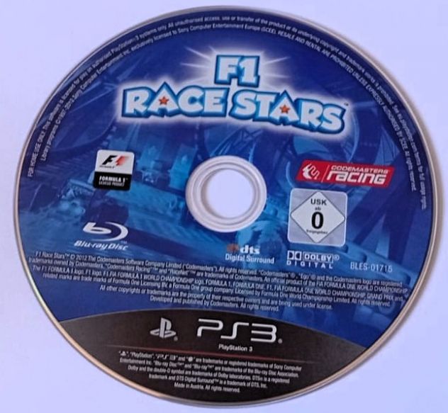 PS3 F1 Race stars Solo disco 🇮🇹 Testato