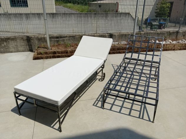 Lettino piscina/giardino artigianale acciaio - Foto 7
