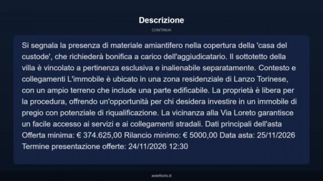 Immobile in asta di 361 m² con più di 5 locali in vendita a Lanzo Torinese - Foto 13