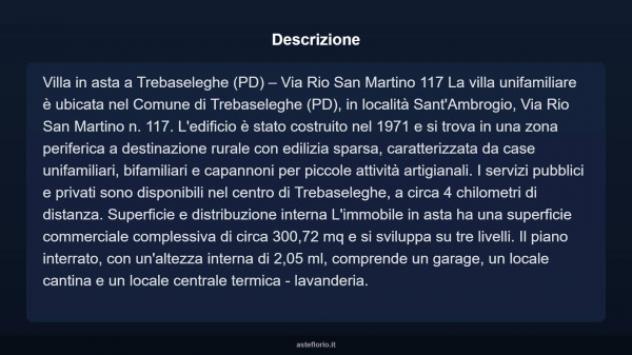 Immobile in asta di 300 m² con più di 5 locali e box auto in vendita a Trebaseleghe - Foto 4