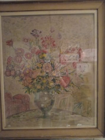 GRANDE QUADRO CON CORNICE DI ANTIQUARIATO FIRMATO