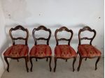 Sedie stile Luigi XVI in Legno Noce  4 pz imbottite