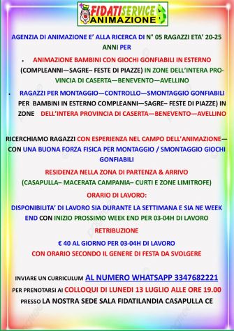 05 ragazzi per animazione bambini - montaggio gonfiabili