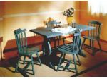 Mobili Rustici Legno: Tavolo Fratino 110x70x3 + 4 Sedie Fabbrica