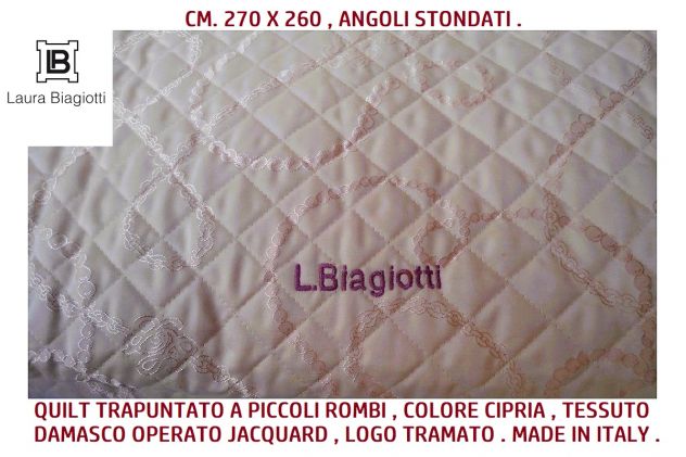 LAURA BIAGIOTTI COPRILETTO QUILT IN DAMASCO JACQUARD MATRIMONIALE - Foto 2
