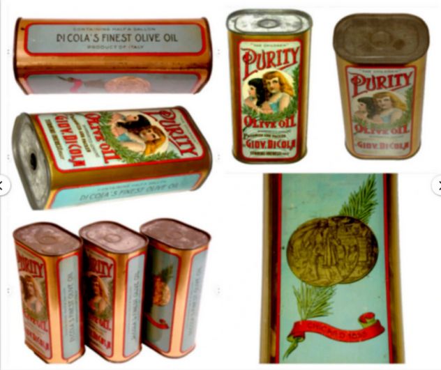scatola di latta pubblicità olio cola fabbrica termini imerese vintage antica - Foto 3