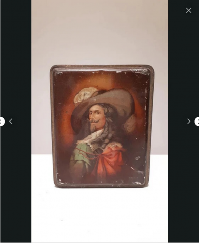 scatola latta biscotti dolci anni 40 decorata tin box metallo antica vintage - Foto 2