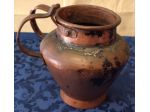 Pignata Brocca Vintage per Fagioli in Rame con due manici RARO h 18cm - 15121