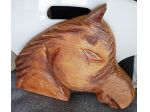testa di cavallo  scolpita su legno 28x23x4