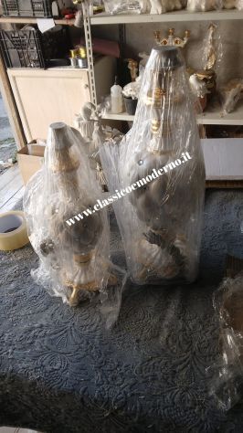Tris lumi ceramica avorio perlato e foglia oro con spedizione - Foto 3
