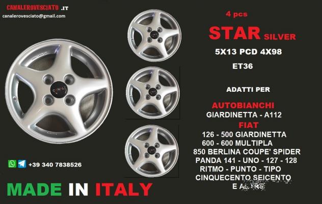 CERCHI STAR 5X13 4x98 A112 Abarth fiat panda