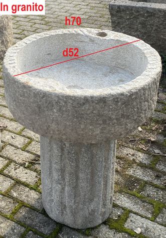 Fontana a colonna rustica in pietra granito - Foto 6