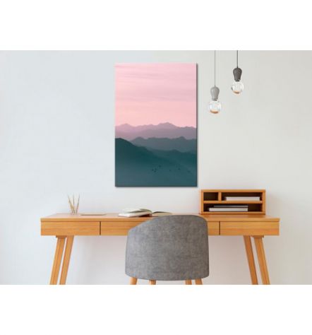 Quadro Montagne Con Orizzonte Rosa ARREDALACASA - Foto 2
