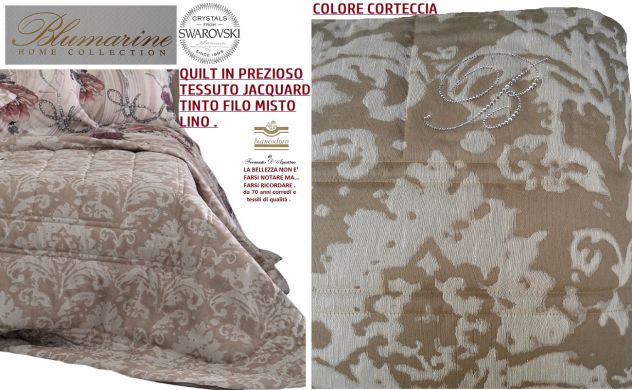 BLUMARINE quilt copriletto trapuntino in prezioso tessuto jacquard e SWAROVSKI - Foto 9