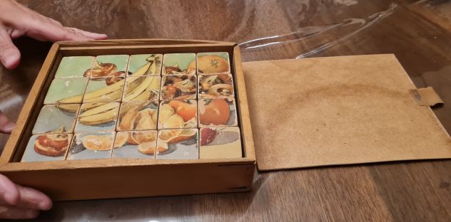 Gioco dei cubi scatola Puzzle del 1950 circa - Foto 2
