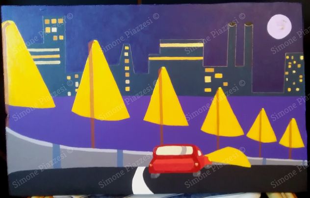 Quadro di Simone Piazzesi - NOTTURNO METROPOLITANO #2 (2024)