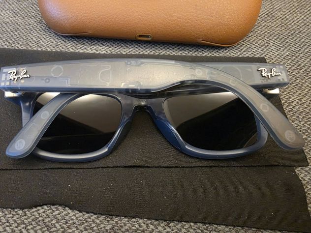 Ray-Ban Meta Wayfarer 1ª generazione Jeans opaco trasparente Polarizzate blu - Foto 8